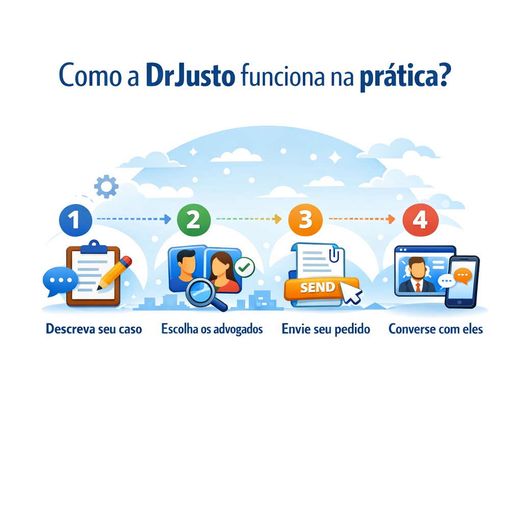 Como a Dr Justo funciona na prática pra quem busca um advogado?
